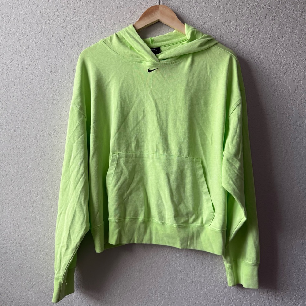 5/$25 Nike‎ Women's Medium Center Swoosh Hoodie Acid Washed Hoodie Ghost Green M
